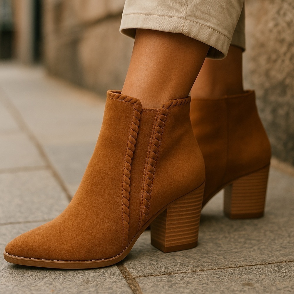 Cato | Wide Width Whipstitch Western Ankle Boots